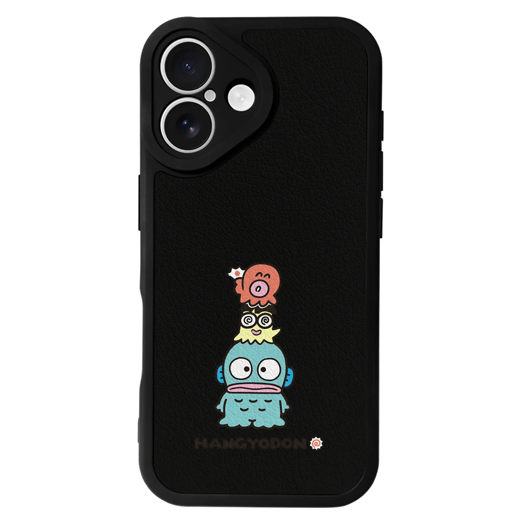 サンリオ グッズ,ハンギョドン - IPhone 16シリーズ対応 ・ シリコンスマホケース ・ レザー調 ・ 高精度フィット ・ 耐衝撃 ・ ワイヤレス充電対応 ・ 精密カット